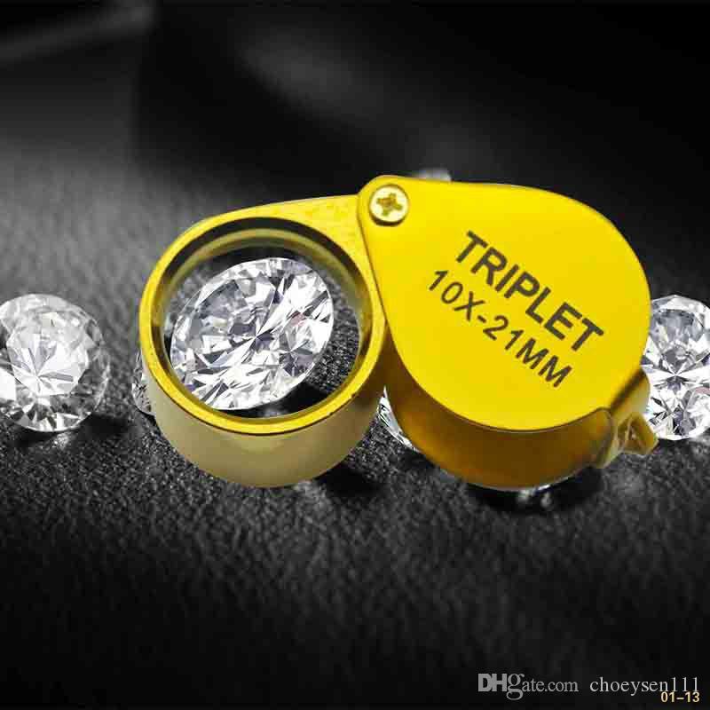 

Mini 30,20,10x21mm Loupes Jewelry Diamond Magnifiers Magnifying Glass Ingenious portable Loupe Magnifier Silver color with retail box 01-33