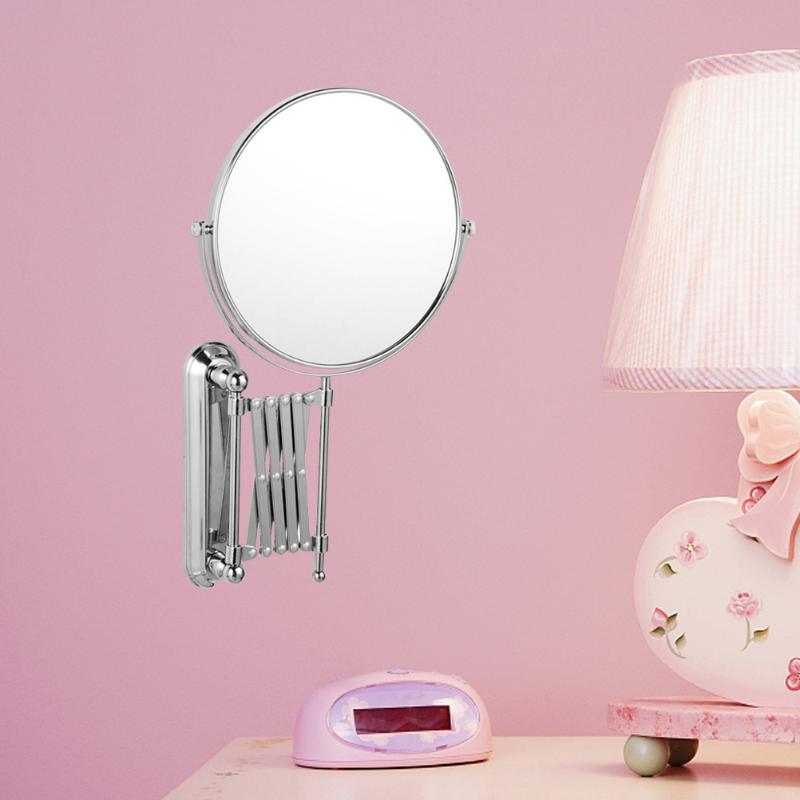

Mirrors 6 Inch 3X Magnifying Round Wall Mirror Two-Sided Retractable Bathroom 360 Degree Swivel Makeup