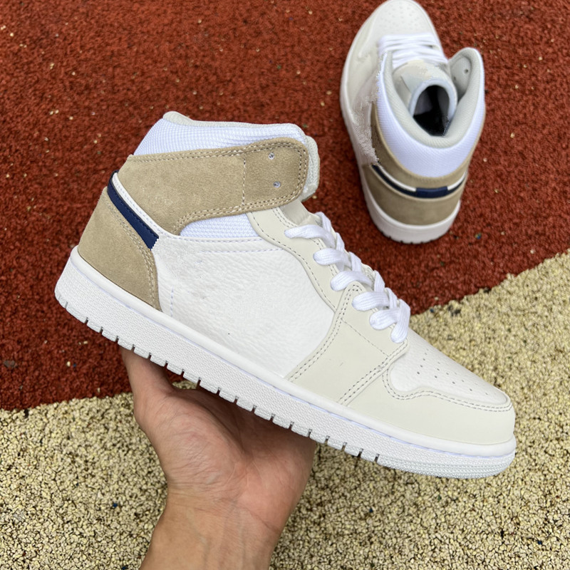 

High Quality Basketball Shoes Jumpman 1 1s Mid Hight Cut Red Black Brown White Men Women Outdoor Sports Sneakers Size 13 DO6726-100, Pay for extra lace