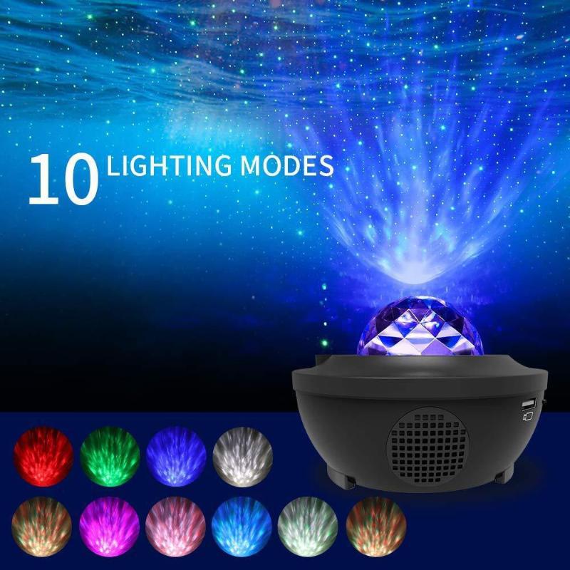 

DishyKooker LED Colorful Starry Projector Blueteeth USB Voice Control Music Player Projection Lamp Panel Lights