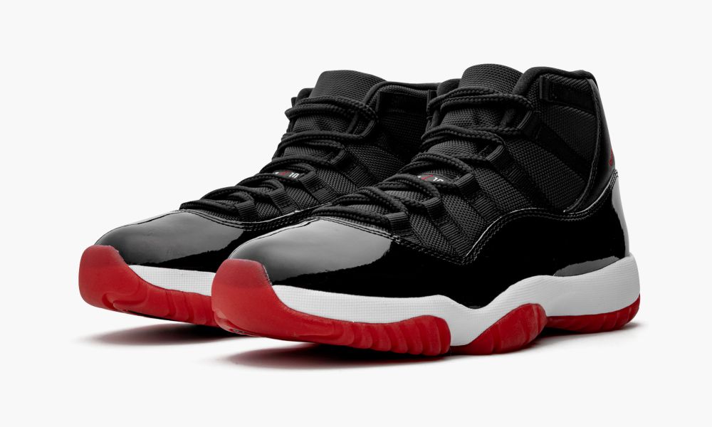 

Jumpman 11 Bred BLACK WHITE VARSITY-RED RETRO Basketball Shoes Real Carbon Fiber With Original Box Fast Delivery