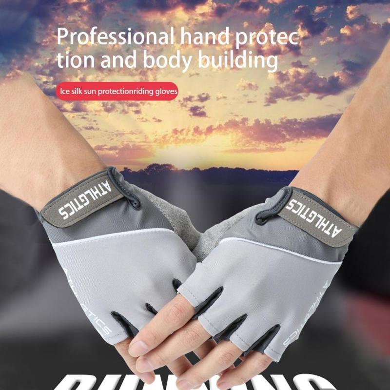 

Sports Gloves Cycling Non-slip MTB Mountain Bike Half Finger Men Summer Bicycle Gym Fitness, Black