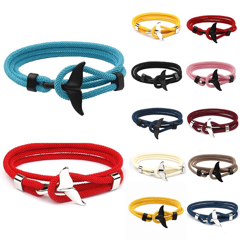

Bangle 20 Colors Handmade Bracelet For Women Men Fashion Whale Tail Rope Accessories Male Jewelry Drop