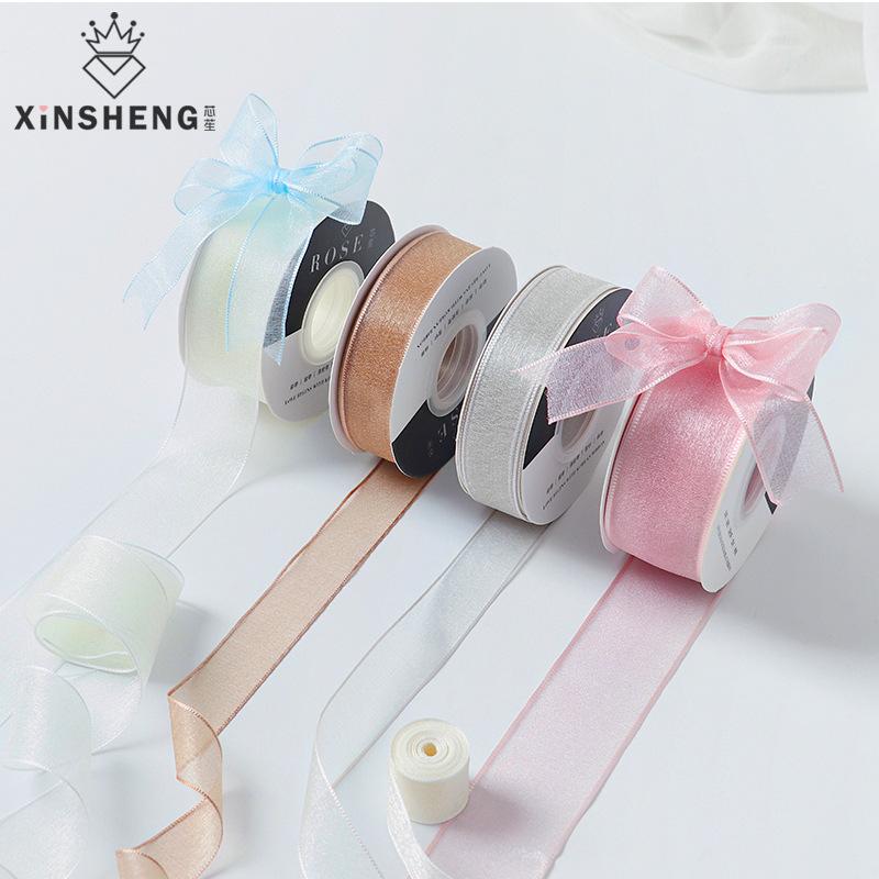 

Ribbon Bouquet Flower 22m Angel Snow Yarn Packaging Bow Knot Cake Gift Box For Wedding Birthday Party Shop Wrap
