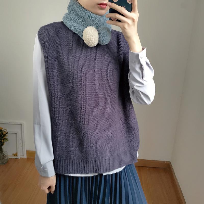 

Scarves Winter Faux Fur Girls Cute Ring Sweater Decoration Bright Color Neckerchief Student Autumn Scarf Soft Plush Warm Collar Neck