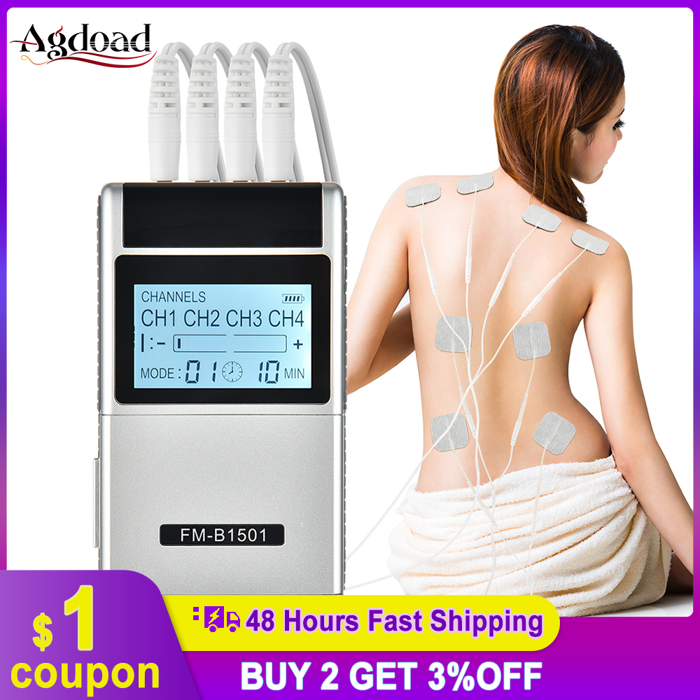 

15 Modes Electric Pulse Massager 4 Output EMS Nerve Muscle Stimulator Low Frequency Physiotherapy Treatment Tens Machine