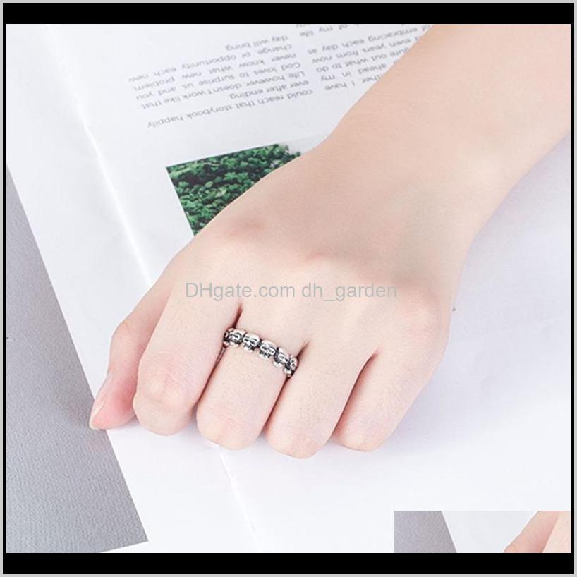 

Wedding Rings Gothic Retro Style Skeleton Skl Opening Punk Hip Hop Sier Color Ring Aessories Fashion Mens Womens Party Jewelry Drop Delivery