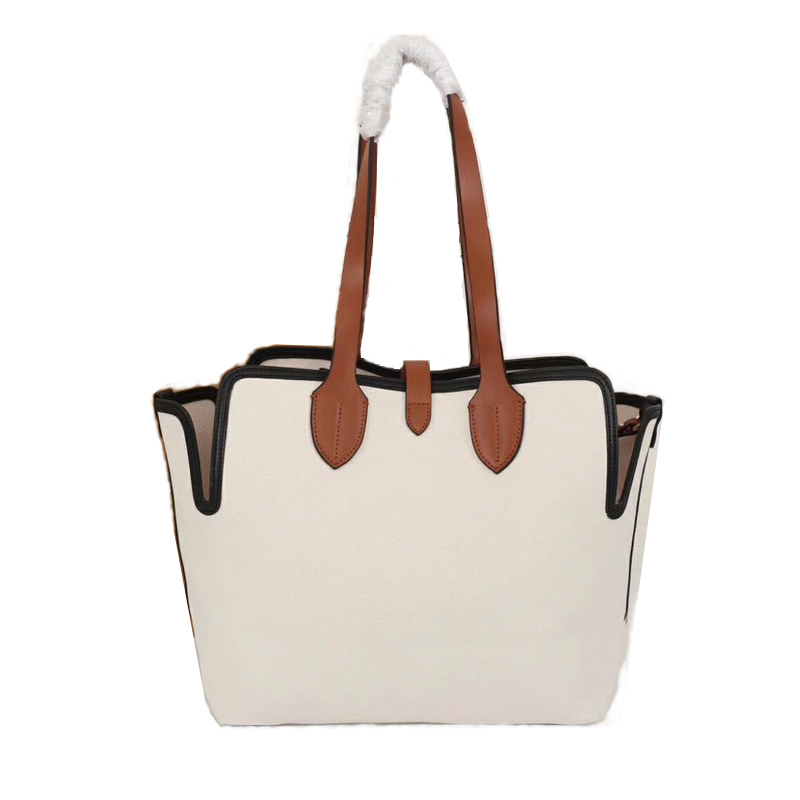 

2021 Fashion Canvas Shopping Bag Luxury Genuine Leather All-match Large-capacity One-shoulder Handbag Tote Bags, Customize