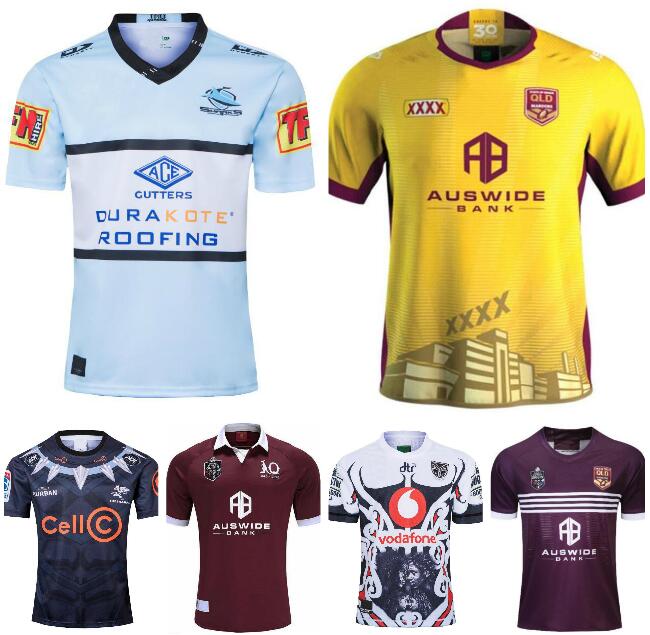 

2021 Queensland Maroons Malou CRONULLA home SHARKS RUGBY JERSEY Black shark warrior shirt Warriors TRAINING, Bule