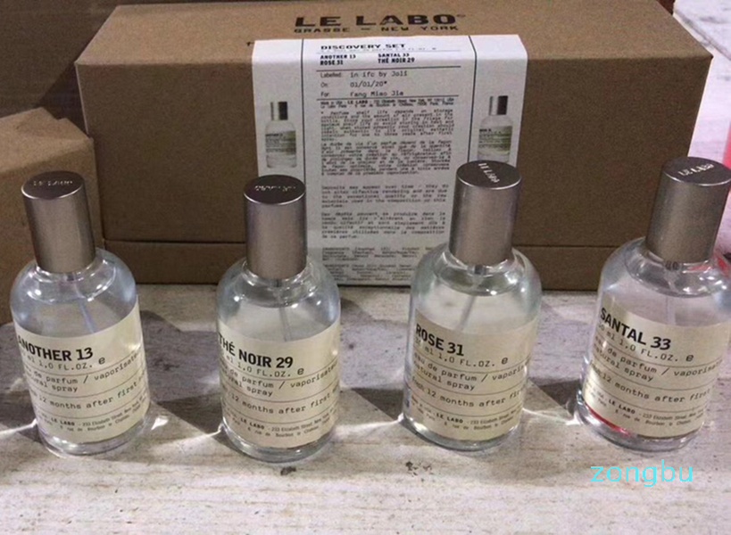 

Highest Perfume for women men Gift Le Labo Another 13 Santal 33 BERAMOTE 22 THE NOIR 29 ROSE31 4pcs*30ml fragrance set, Silver
