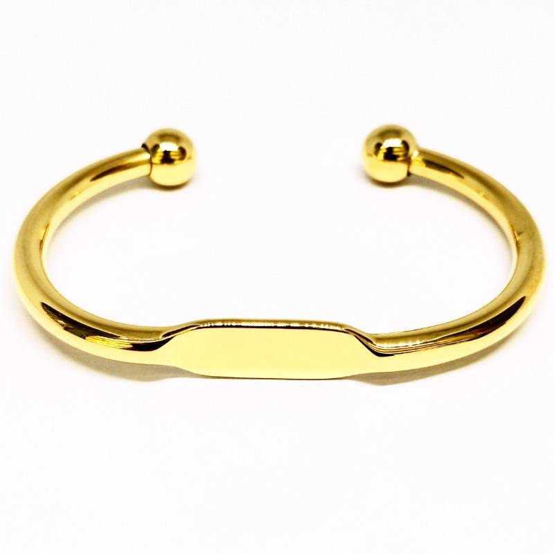 

Bangle 5mm Thickness 316L Stainless Steel C Shape Gold Color Men Ball Cuff Bangles Bracelet Jewelry