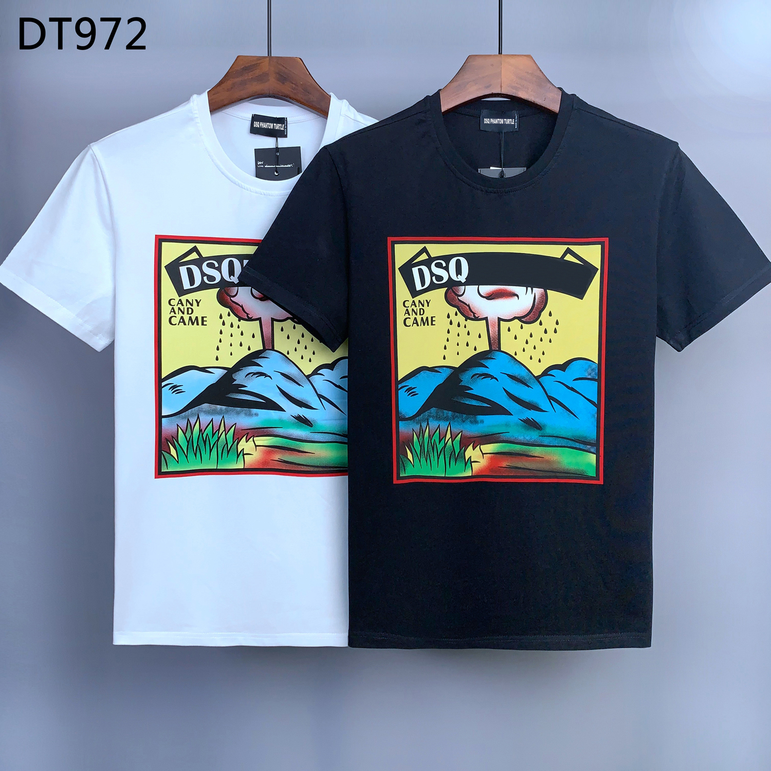 

DSQ PHANTOM TURTLE 2022SS New Mens Designer T shirt Italy fashion Tshirts Summer DSQ T-shirt Male Top Quality 100% Cotton Tops 158375, White