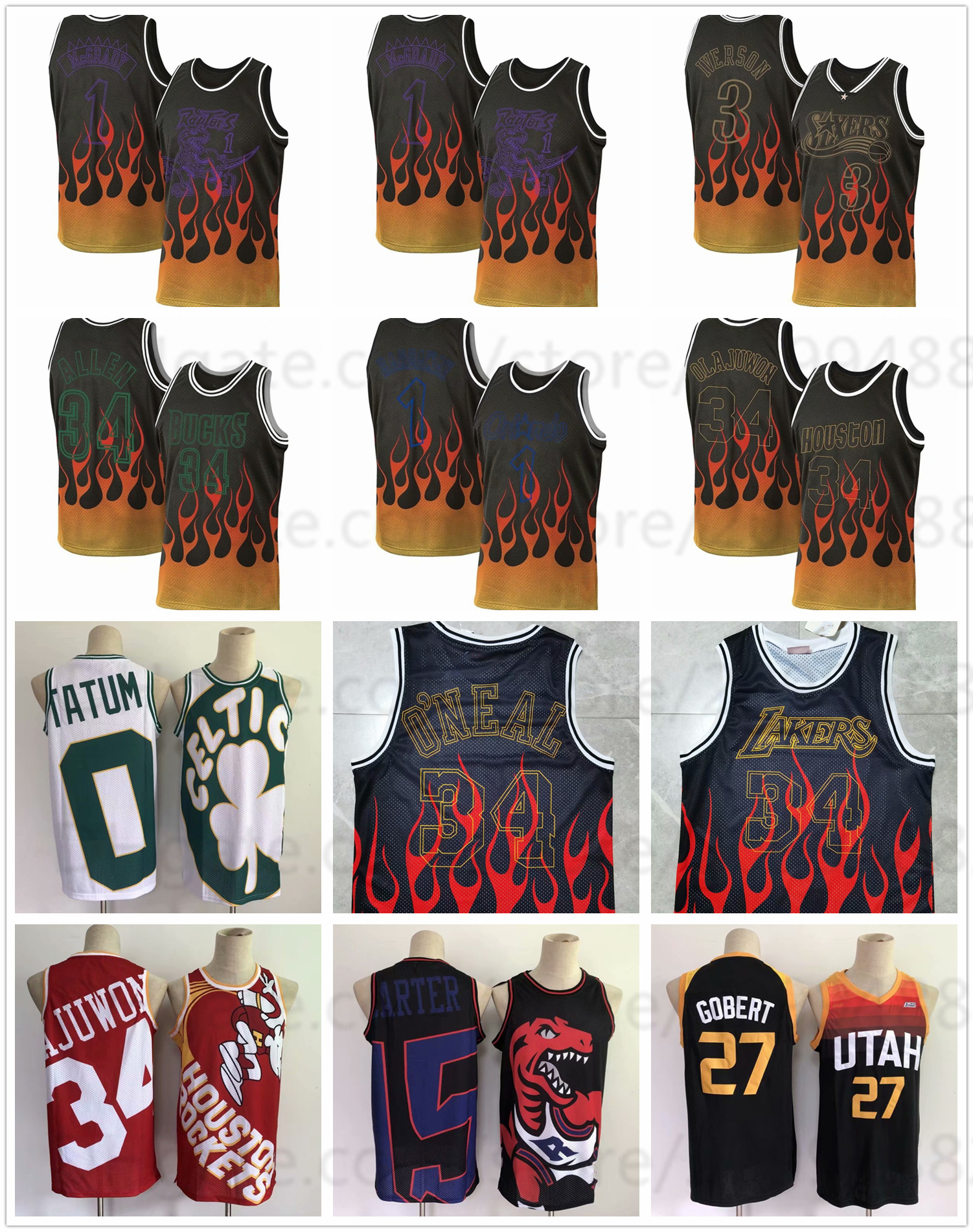 

Mens basketball Jersey 100% Stitched Flame version of the vintage jerseys, As pics