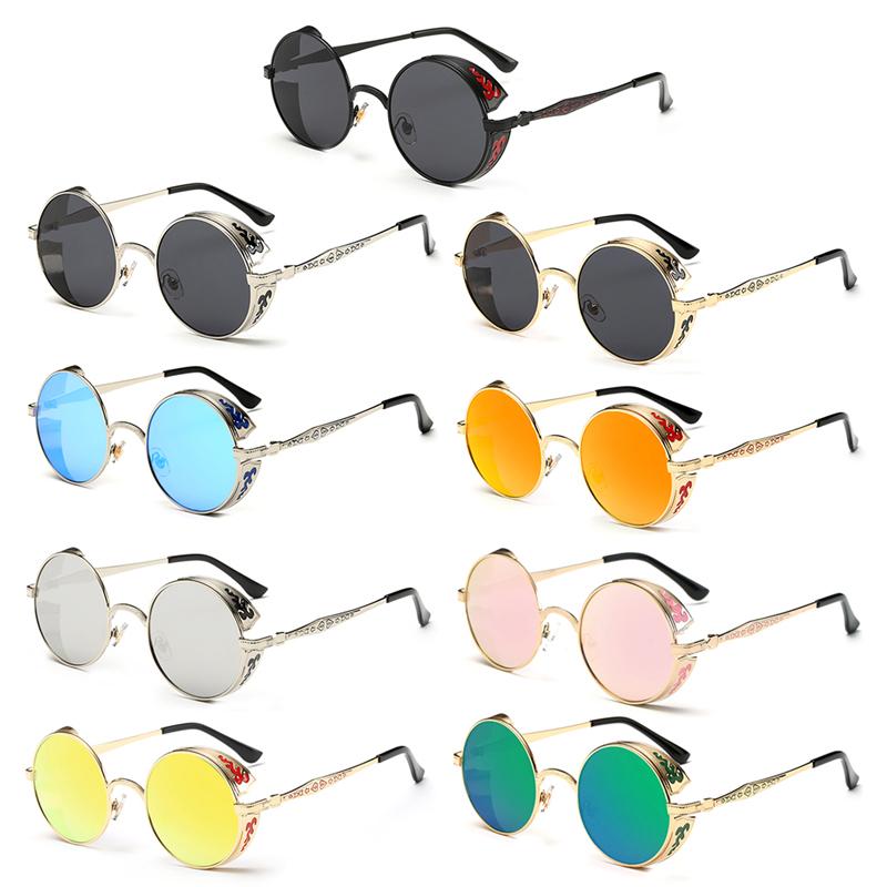 

Sunglasses Vintage Polarized Steampunk Fashion Men Women Round Mirrored Eyewear