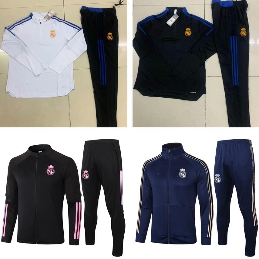 

2021 Real Madrid Soccer Jerseys Sets Tracksuits Jersey home 21/22 Training uniform Polo shirt tracksuit pants long sleeve, Black;yellow