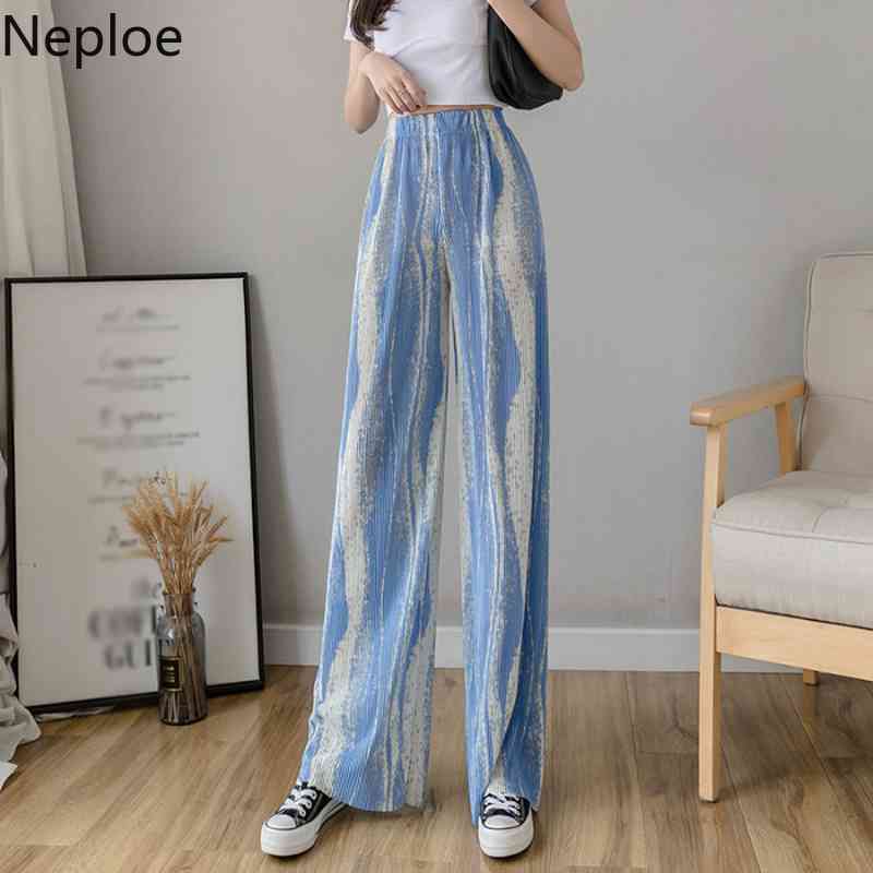NEPLOE JOGGERS DONNE DONNE DONNA TIEA DYE Pantaloni a gamba larga piena in piega Streetwear sottili pantaloni da donna dritti sottili 210422 210422