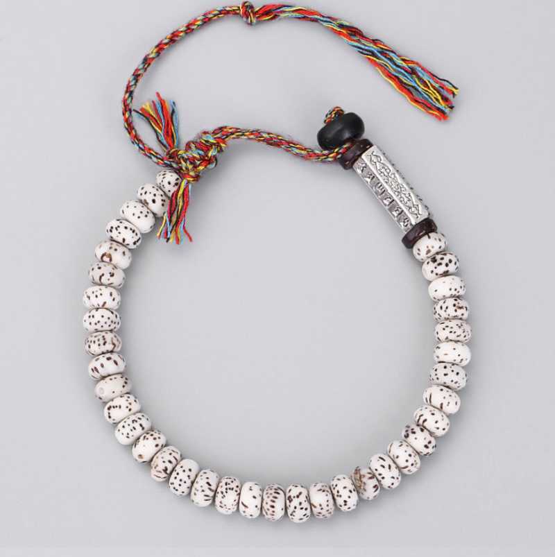 

Link, Chain Summer Tibetan Buddhist Braided Cotton Thread Lucky Knots Handmade Bracelets Natural Bodhi Beads Carved Amulet For Men Women