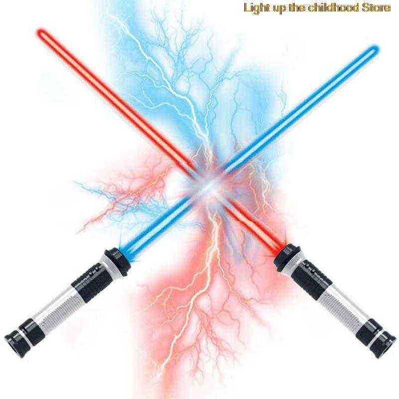 

2 PCS New Telescopic Lightsaber Toys Shining Sword Cosplay Lighting Music Star Laser Toys Swords Children Toys Boys Y1123