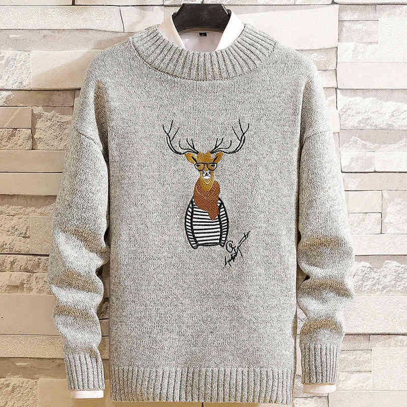

sweater knit casual men's t shirt winter trend thickening warm backing fashion brand boutique, White;black