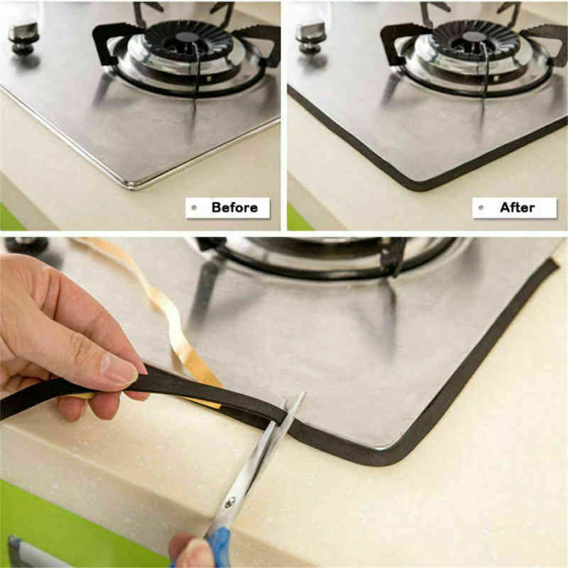 1PC Kitchen Gas Stove Gap Sealing Adhesive Tape Anti Flouring Dust Proof Waterproof Sink Stove Crack Strip Gap Sealing-image-694045570