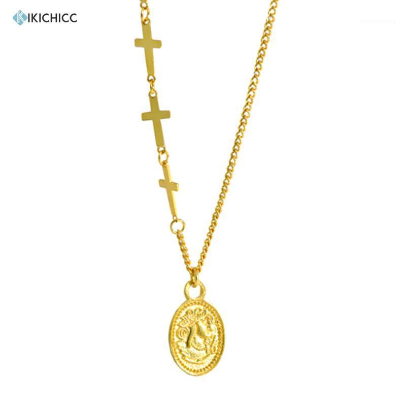 

Kikichicc 925 Sterling Silver Gold Cross Chain Ovals Long Women Fashion Luxury Jewelry For Fine Jewels Party Chains