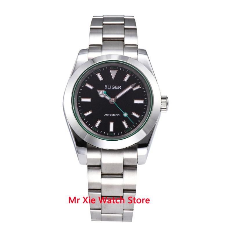 

Wristwatches 40mm Black Dial Miyota Automatic Mens Watch Luminous Waterproof Sapphire Glass Mechanical Men's, No2