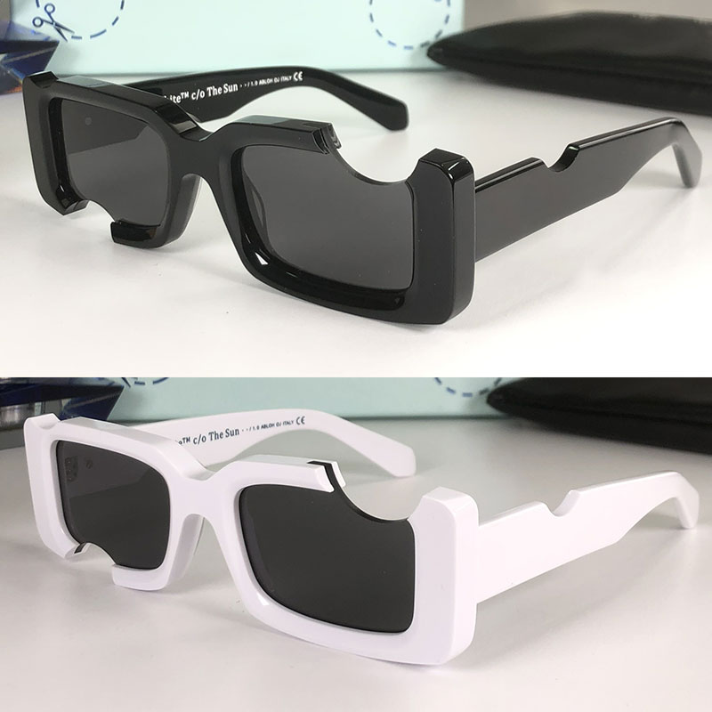 

22SS Summer Official Latest Square Classic Fashion OW40006 OF Sunglasses Polycarbonate Plate Notch Frame White Men and Women Eyeglasses with Original Box