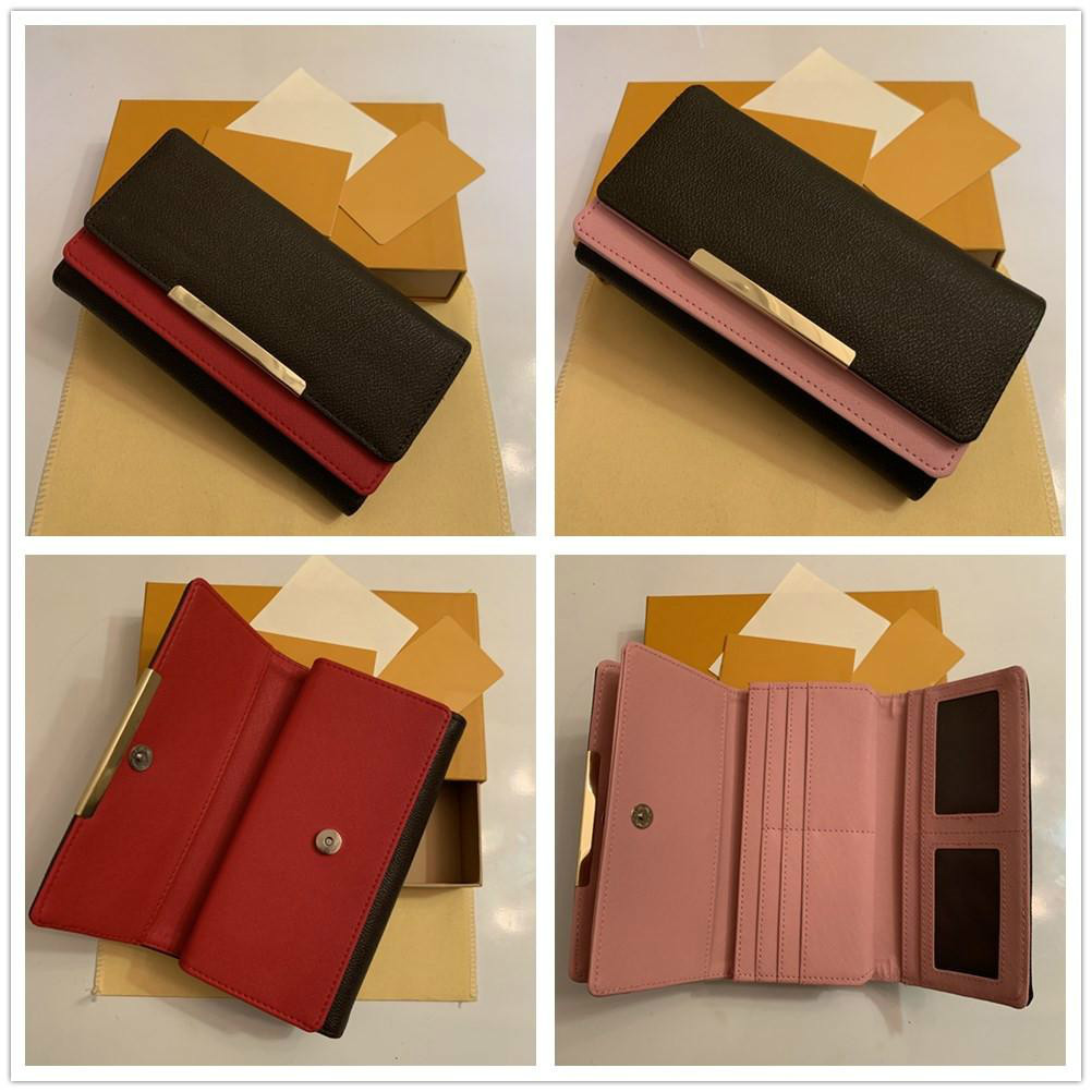 

Highest Quality Fashion purses Clutch Bags billfold high-end leather presbyopic wallets bag women Long folding package wallet with box, No box