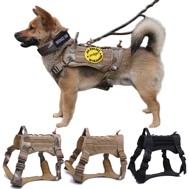 

Tactical Dog Harness German Shepherd Pet Vest With Handle Nylon Bungee Leash For Small Large Dogs Puppy Collars & Leashes