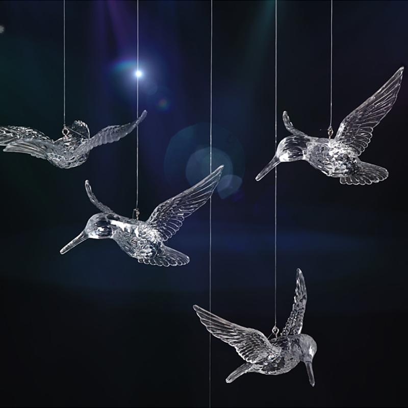 

Charms Transparent Acrylic Hummingbird Pendant Decor Car Home Hanging Ornaments Decoration Crystal Clear Bird Pendants, Bronze;silver