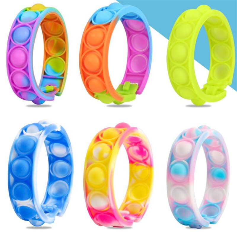 

Favors Fidget Bracelet Reliver Stress Toys Sport Wristband Finger Press Bubble Antistress Gift for Kids Teens Adult Children Decompression Sensory Vent Toy
