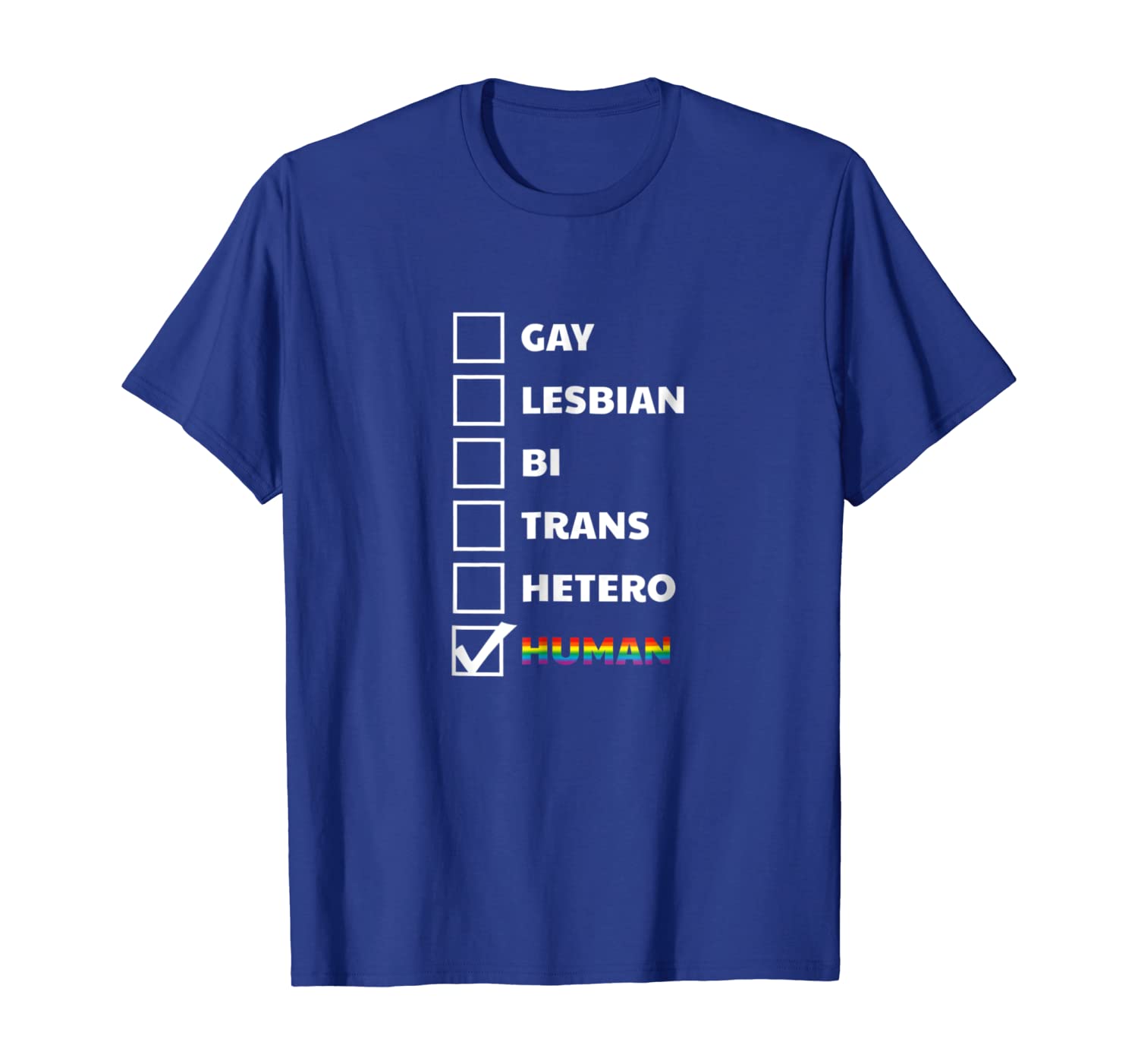 

LGBT IDAHOT Human T-Shirt Gift Tee Homosexual Men, Women, White;black