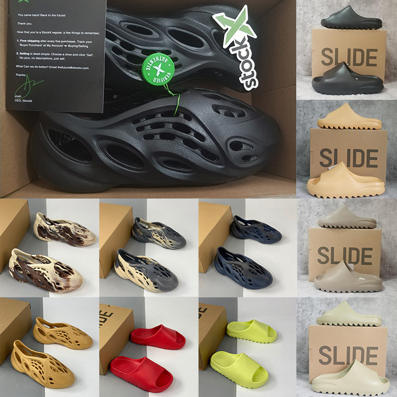 

Yeezy Slides Sandals Mens Slippers Resin Pure Triple Black Bone Foam Runner Moon Grey Ararat Sage Womens Luxury Brand Designer Sandal With Box Max Size 47 yeesy, 17-sandals-white