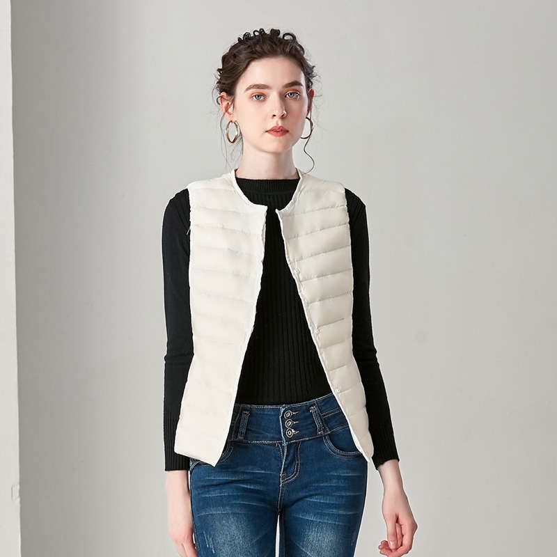 

Vest White Duck Down Coat Mujer Women Fashion Autumn Winter Solid Sleeveless Underwear Jacket Female Plus Size Parkas 210602