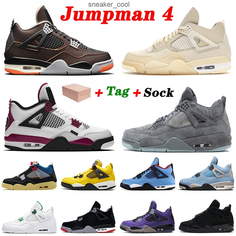 

2021 New Arrival Basketball Shoes 4 4s IV Starfish Sail KAWS Grey Mens Womens Jumpman Off Retro Cactus Jack Trainers Sports Sneakers 36-47, D30 carnival 40-47