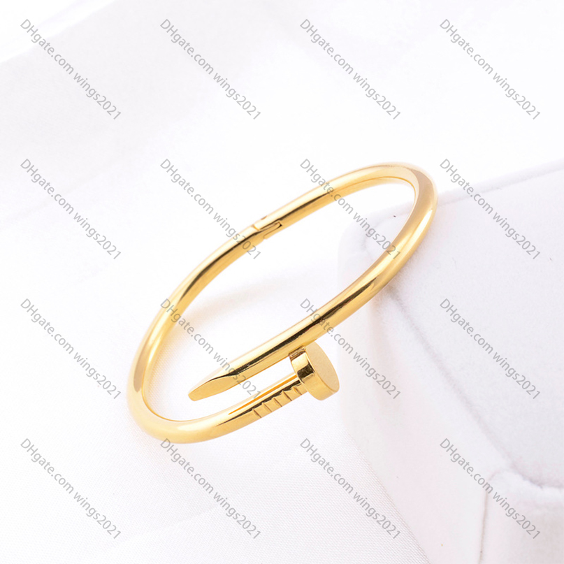 

Classic Nail Bracelet mens Bracelets 2021 designer Bangle luxury jewelry women Titanium steel Alloy Gold-Plated Craft Gold Silver Rose Never, Black