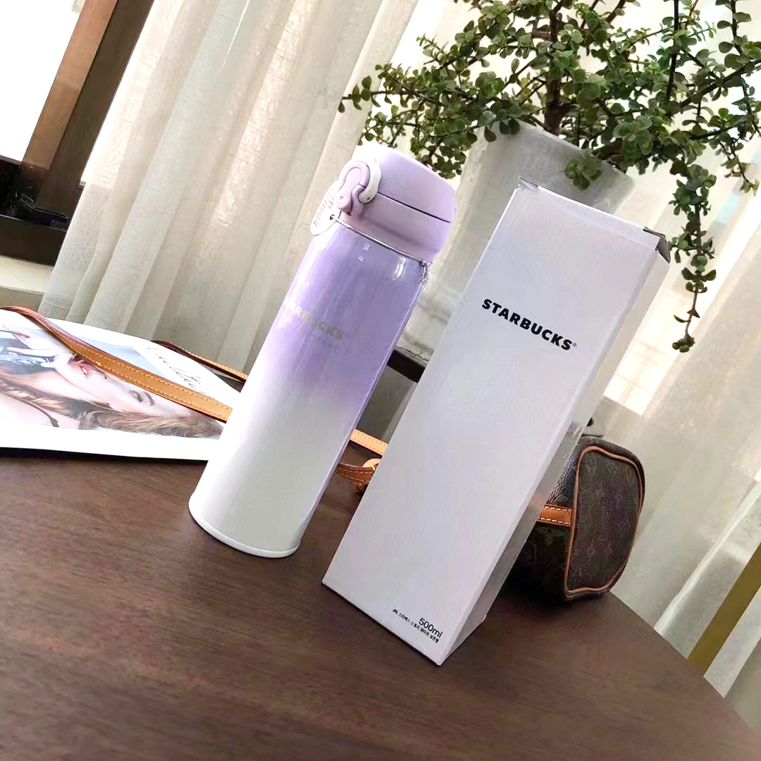 

Starbucks Tumblers Vacuum Cup Coke Mug Stainless Steel Bottles Insulation Cups Thermoses Fashion Movement Veined Water Bottles X1012B, As pic