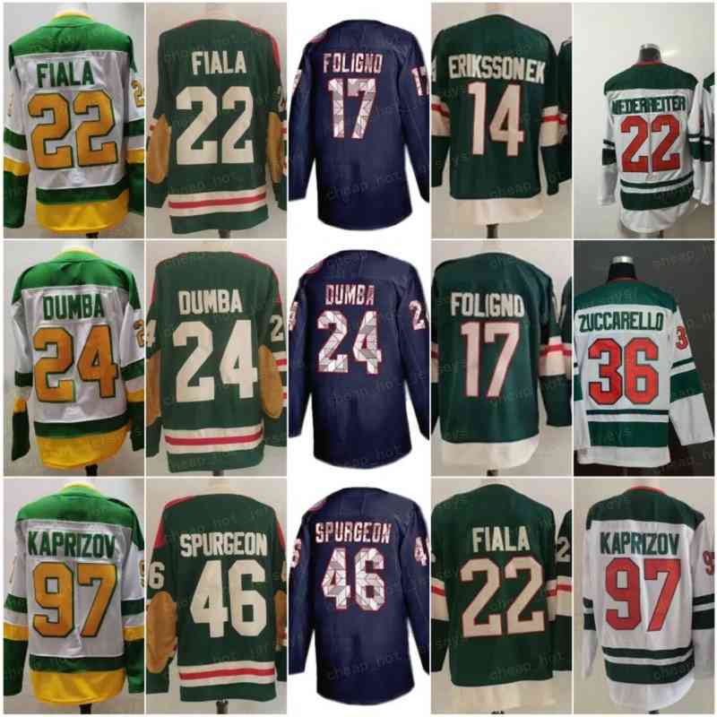 

2022 Winter Classic 97 Kirill Kaprizov Hockey Jerseys 2021 Reverse Retro Kevin Fiala Matt Dumba Mats Zuccarello 46 Jared Spurgeon (C) Marcus Foligno Joel Eriksson Ek, Men