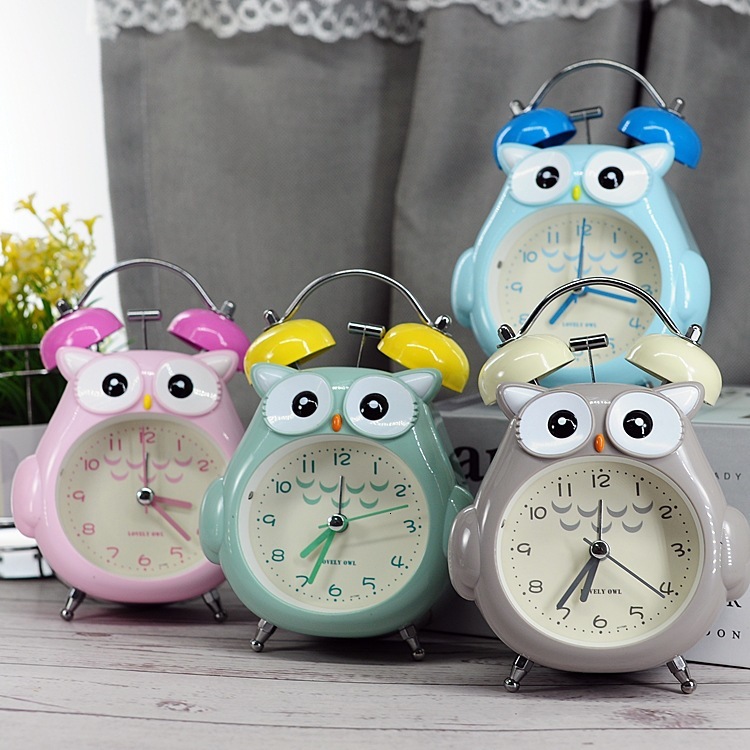 

net red cartoon owl silent scanning small alarm clock