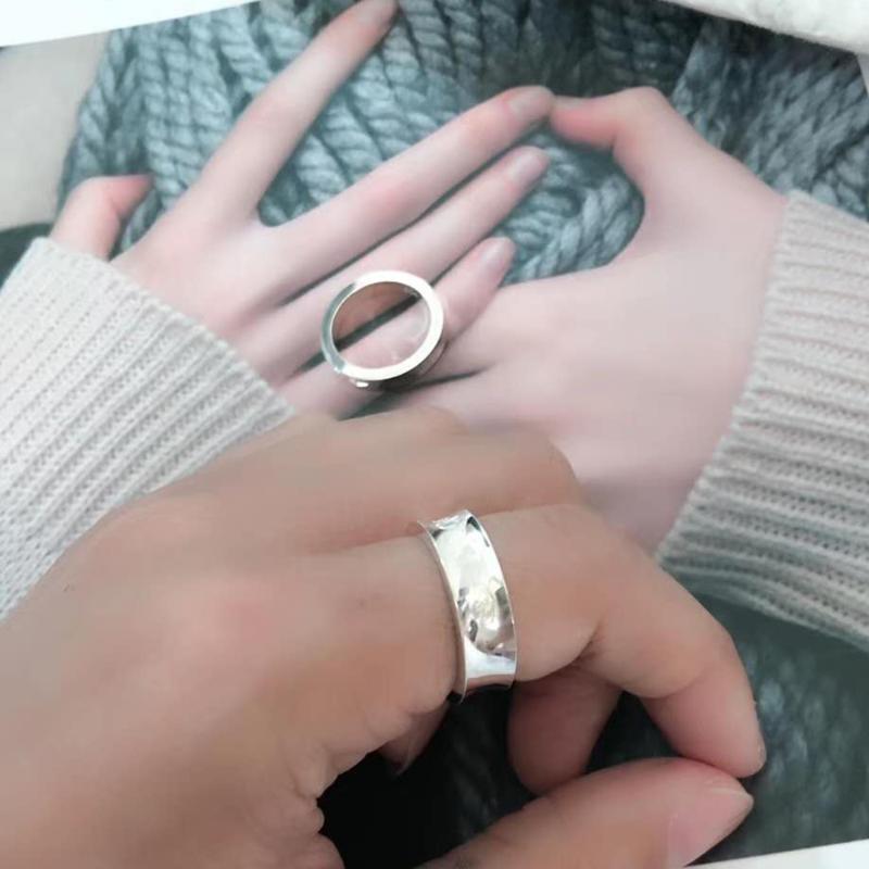 Anneaux de cluster Bague Couple authentique S925 Sterling Silver Party 1837 Label Mark Mark Round Mariage T Femmes hommes logo bijoux