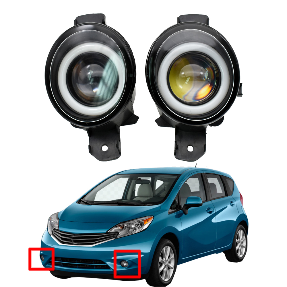 

with Fog light 2 Pieces Fog-Lights LED DRL high quality Angel Eye 12v H11 for Nissan Versa Note 2014-2016