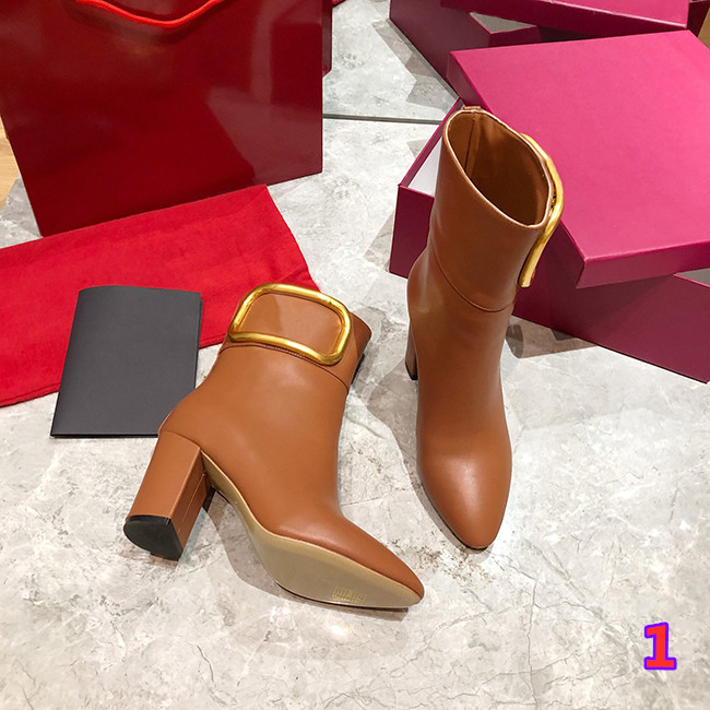 

2021 winter thick heel Martin boots luxury designer women's desert 100% Leather High Heels Size 35-40 with box