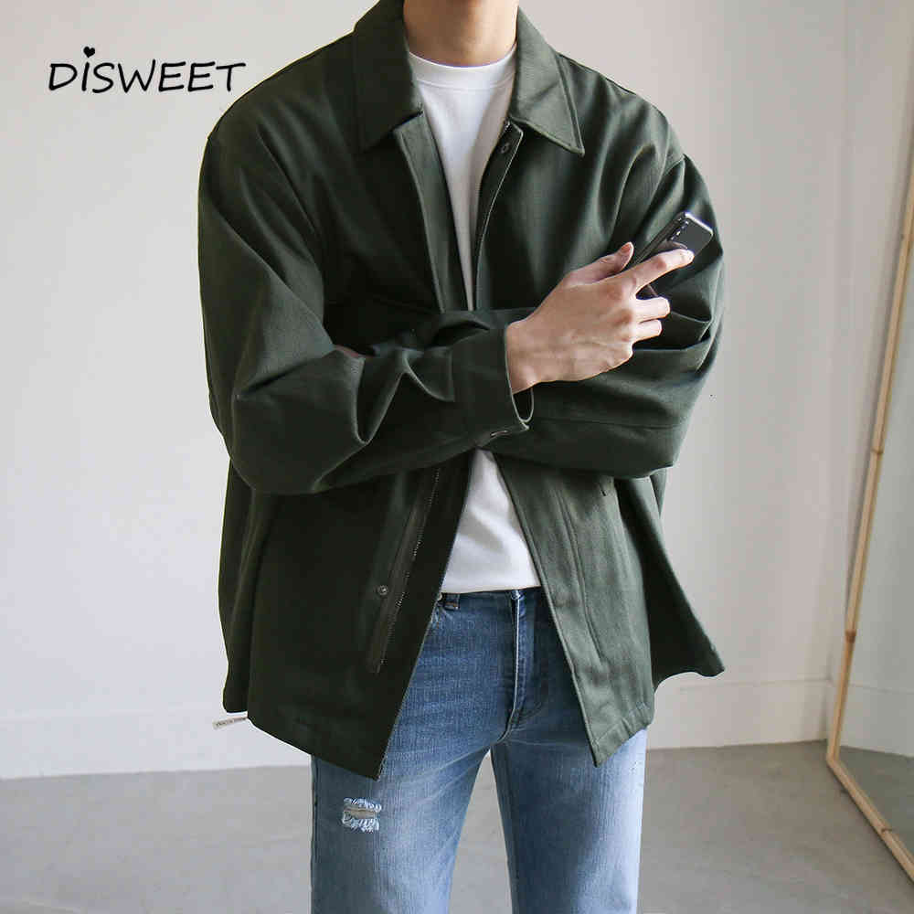 

downs Fall winter tooling All-match retro jacket men Daily casual loose men's jackets, Black