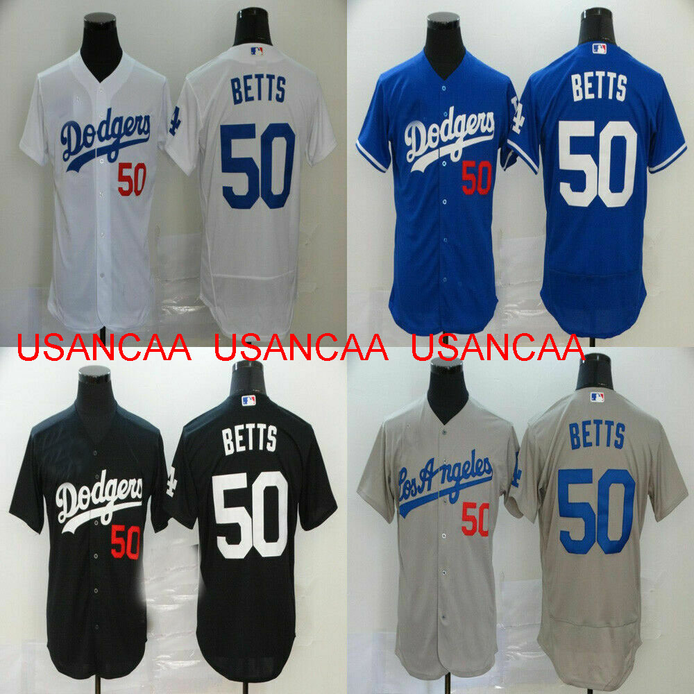 

Men Women Youth Mookie Betts #50 Jersey Stitched Jerseys XS-5XL 6XL, Grey