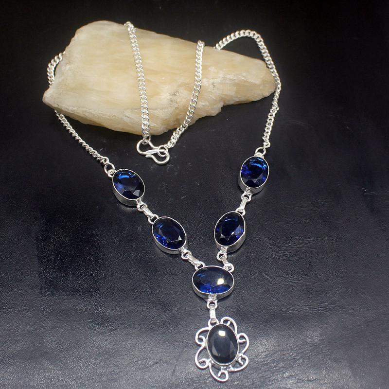 

Pendant Necklaces Hermosa Jewelry Amazing Ocean BlueTopaz Silver Color Women Ladies Gifts Necklace Chain 43cm 20213473