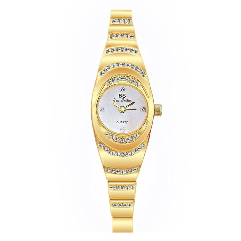 

Wristwatches 2021 Women Quartz Watch Fashion Bling Casual Ladies Female Gold Crystal Diamond Leopard For Clock, 1540 gold