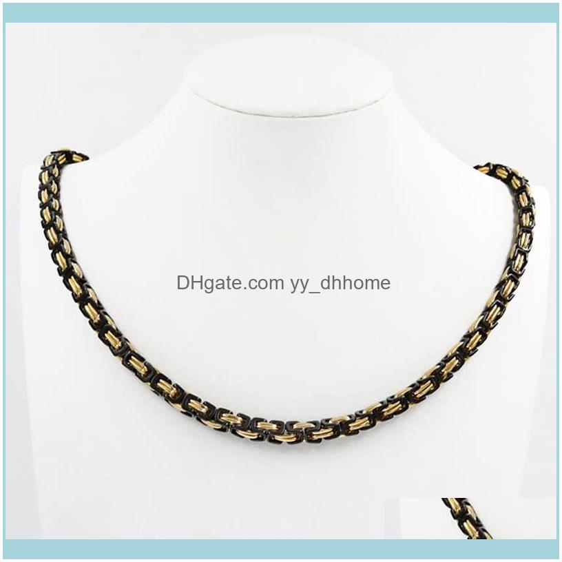 

Chains Pendants Jewelrychains 1 Classical Personality Mens Byzantine Necklaces Rock & Punk Style Black/Gold Colors Link Chain Male Jewelry N