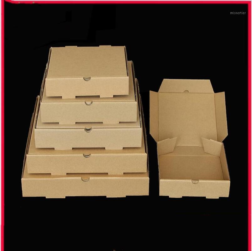 

Gift Wrap Brown Kraft Paper Thickened Pizza Box 6/7/8/9/10/11/12 Inch Packaging For Home Party