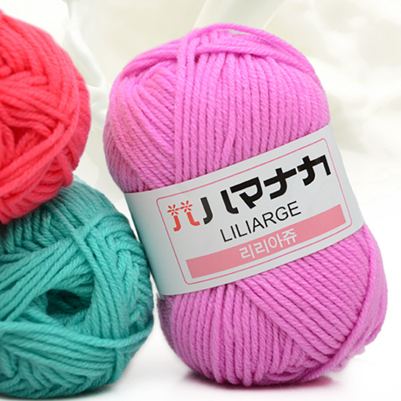 

Milk Sweet Soft Cotton Baby Knitting Wool Yarn Thick Yarn Fiber Velvet Yarn Hand Knitting Wool Crochet for DIY Sweater, 42