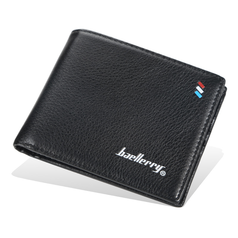 

2020 Business Men Wallets Short Name Engraving Solid Purse Sample Style Card Horder Famous Quality Carteria, Black name
